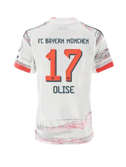 Zenske Futbalové oblečenie Bayern Munich Michael Olise #17 2025-26 Krátky Rukáv - Preč Zenske Futbalové oblečenie Bayern Munich Michael Olise #17 2025-26 Krátky Rukáv - Preč